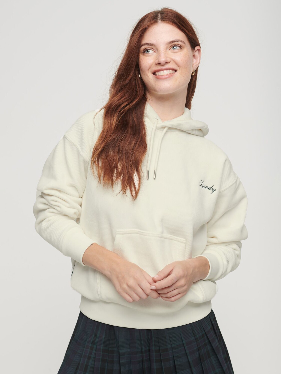 

Велюровая толстовка с капюшоном Drop Needle Superdry, от белого, Белый