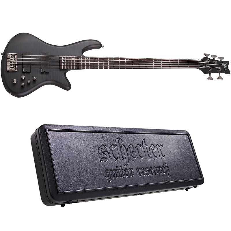 цена Басс гитара Schecter Stiletto Studio-5 See-Thru Black Satin 5-String Electric Bass Guitar + Hard Case Studio 5