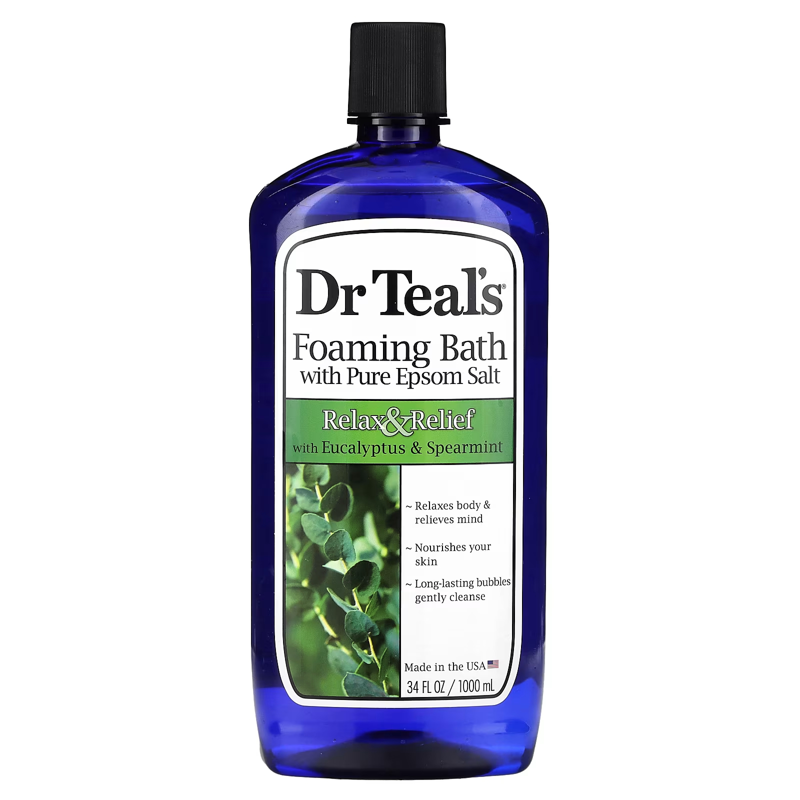 Пена для ванн Dr. Teal's с чистой английской солью, эвкалиптом и мятой