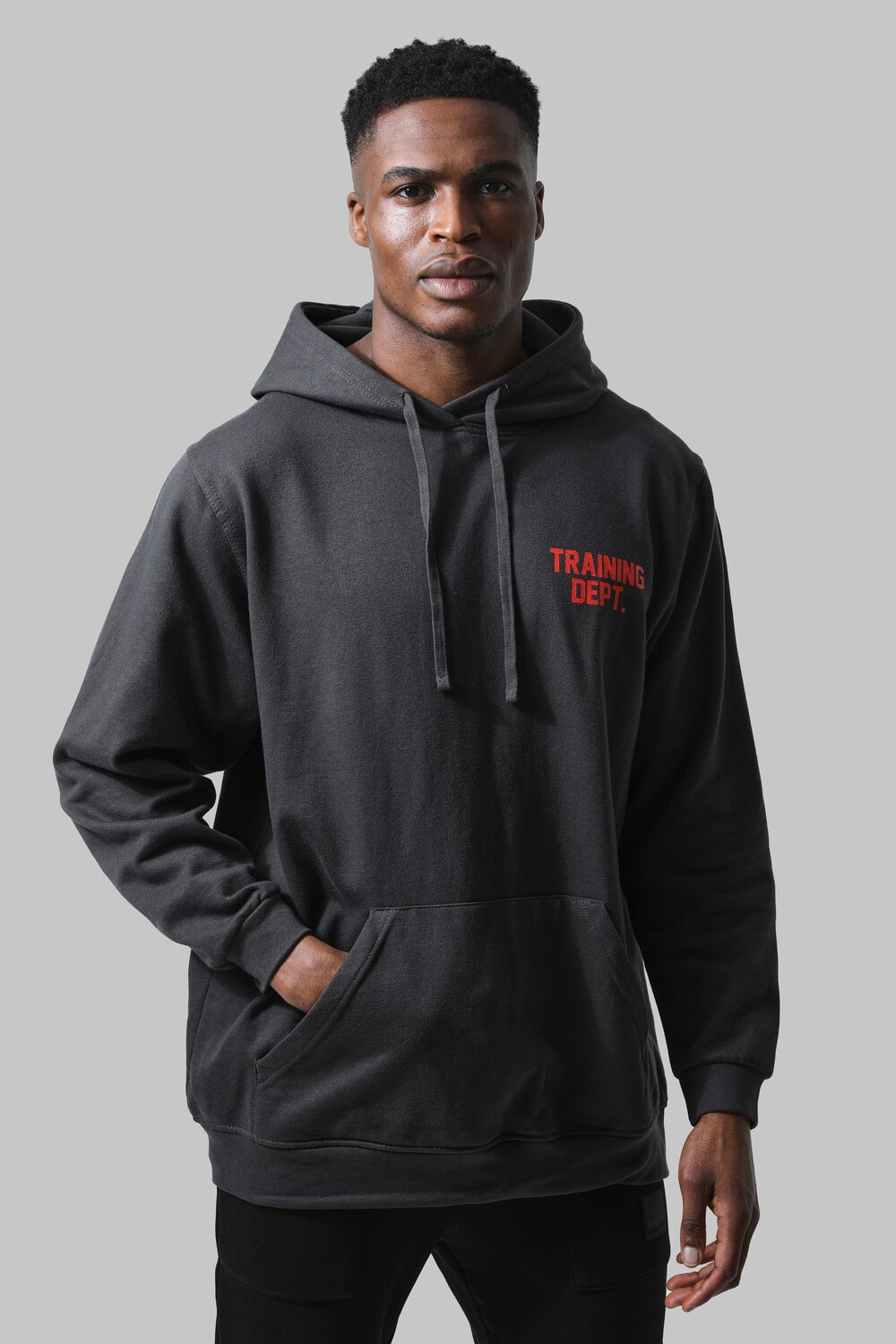 

Мужская худи oversize training dep active Boohoo, угольный