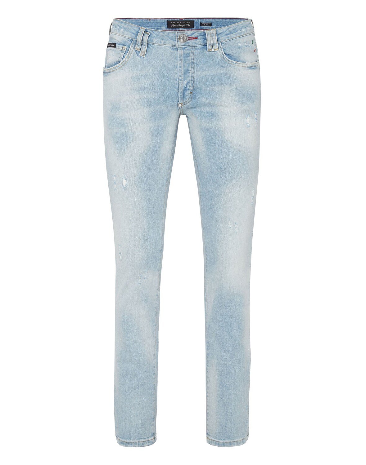 

Джинсовые брюки супер прямого кроя Philipp Plein, цвет Ice Cube