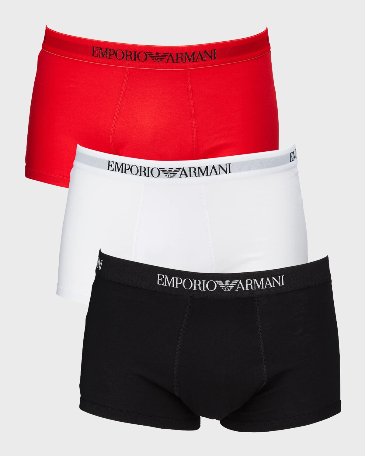 

Мужские трусы (3 пары) Emporio Armani, красный/белый/черный