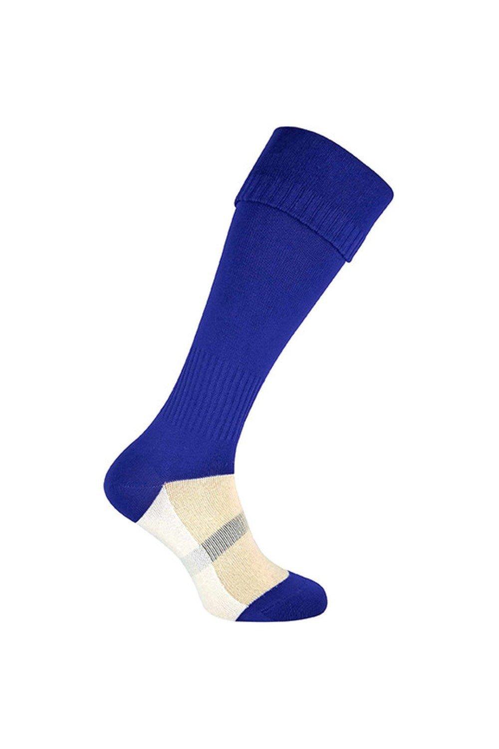 Длинные спортивные футбольные носки до колена ROLY, синий новые футбольные спортивные носки для взрослых и детей европейские клубные дышащие длинные чулки до колена нескользящие футбольные носки