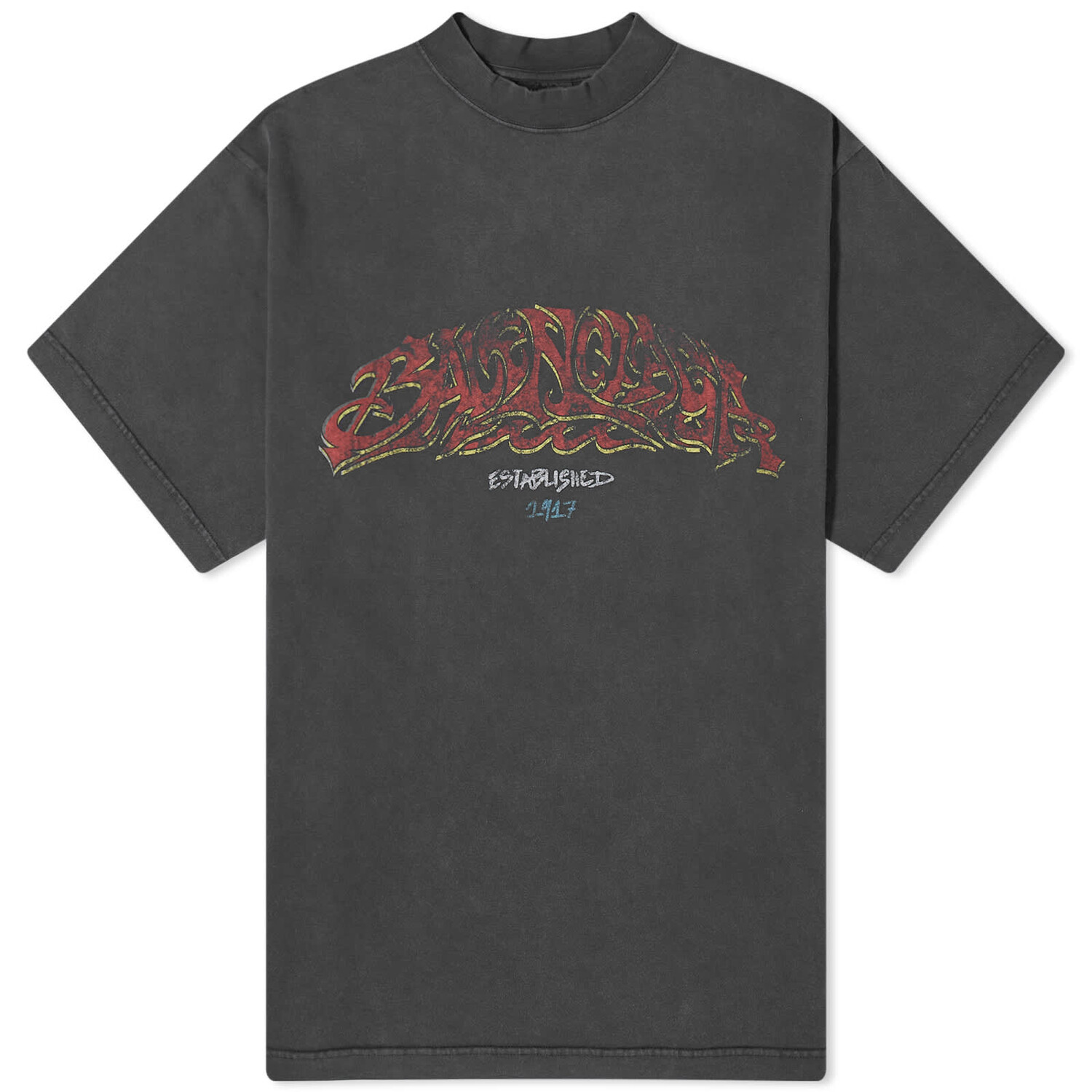

Футболка Balenciaga Offshore Vintage, цвет Faded Black & Red