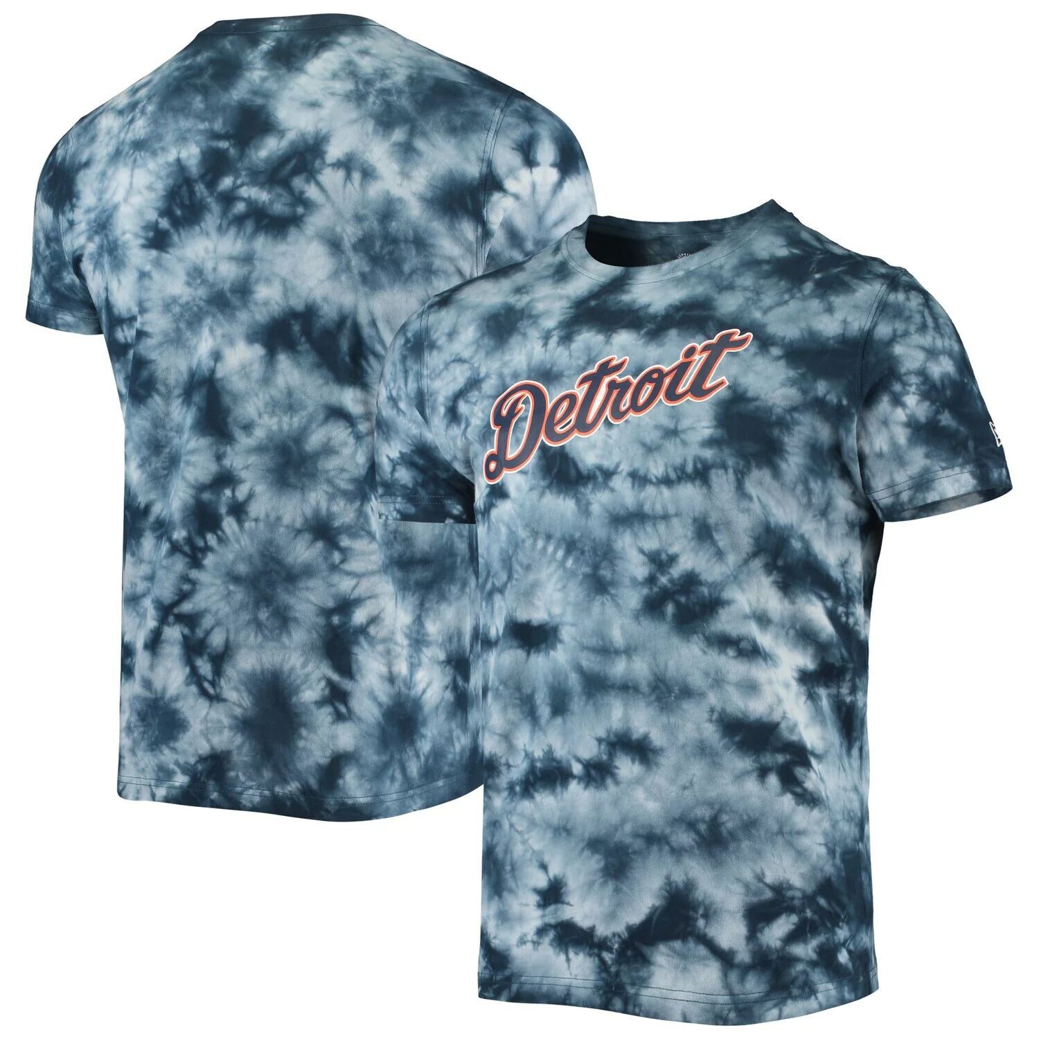 

Мужская темно-синяя футболка New Era Detroit Tigers Team с принтом тай-дай, Синий