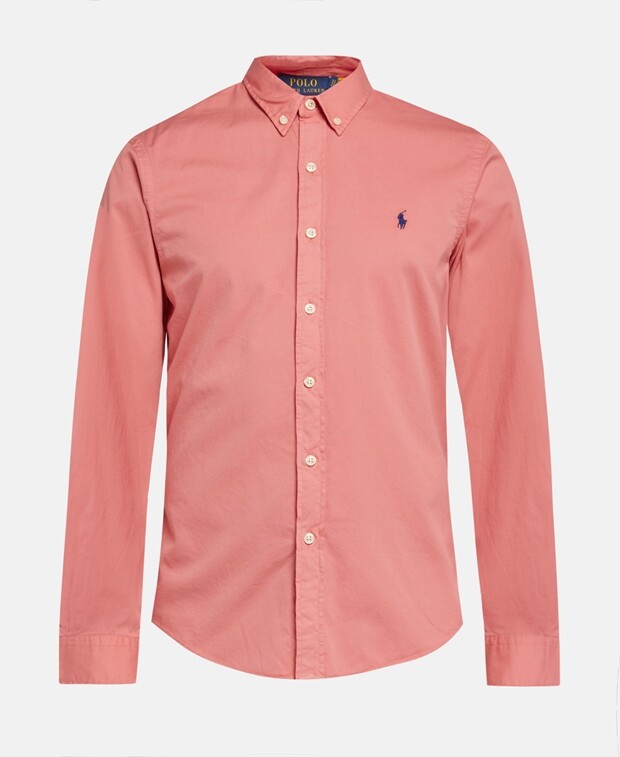 

Рубашка с длинными рукавами – облегающий крой Polo Ralph Lauren, лосось