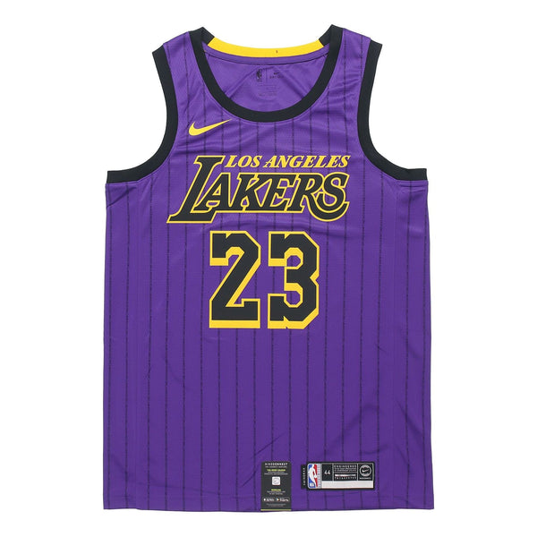Майка Nike NBA LeBron James City Version Jersey SW Fan Edition lakers 23 Purple, фиолетовый фигурка funko vinyl gold nba lakers lebron james city 5 59386