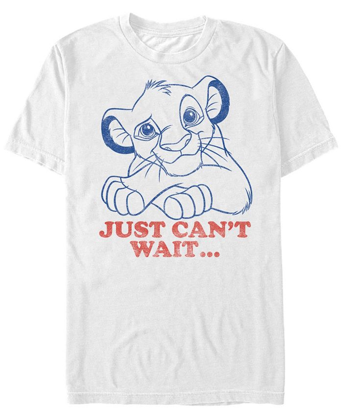 

Мужская футболка Disney с короткими рукавами и рисунком Король Лев Симба не может дождаться Fifth Sun, белый