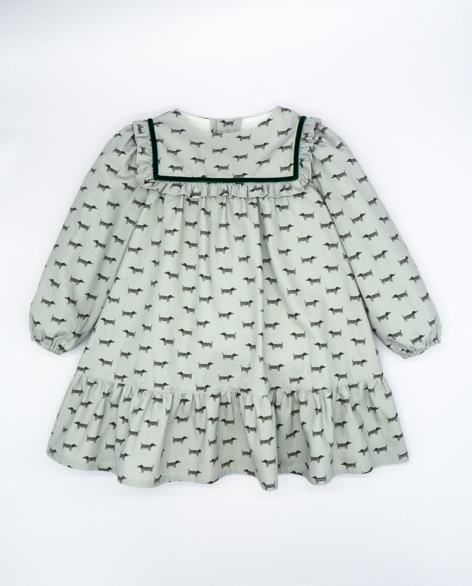 Серое хлопковое платье для девочки Fina Ejerique, серый цена и фото