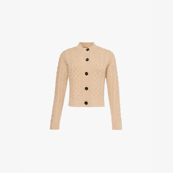 

Кардиган Afosi с косами из смеси шерсти Weekend Max Mara, коричневый