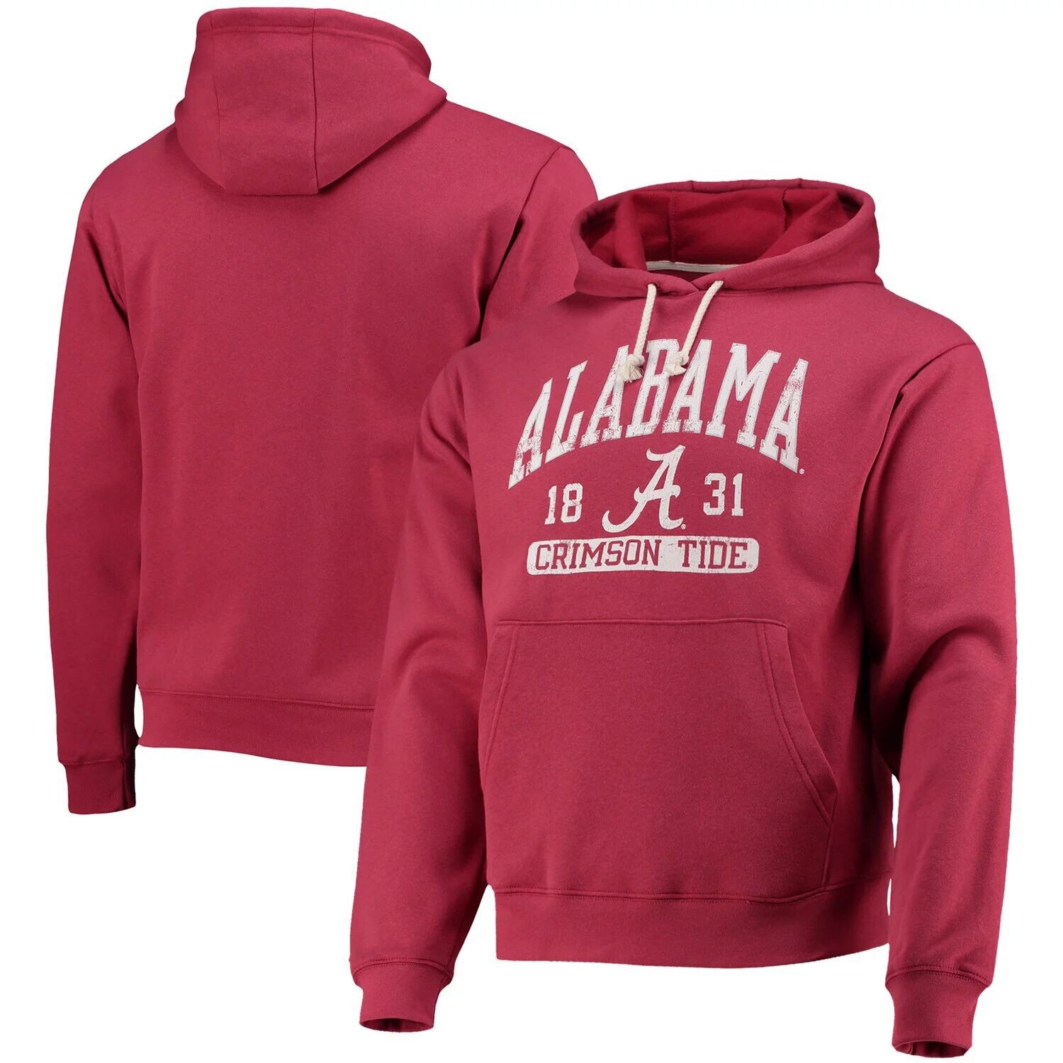 

Мужская лига студенческой одежды Crimson Alabama Crimson Tide Volume Up Essential Флисовый пуловер с капюшоном