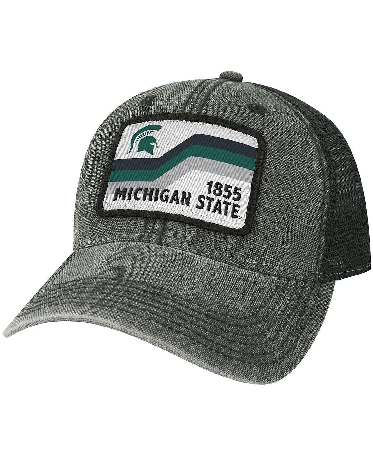 Мужская черная кепка Michigan State Spartans Sun & Bars Dashboard Trucker Snapback Legacy Athletic