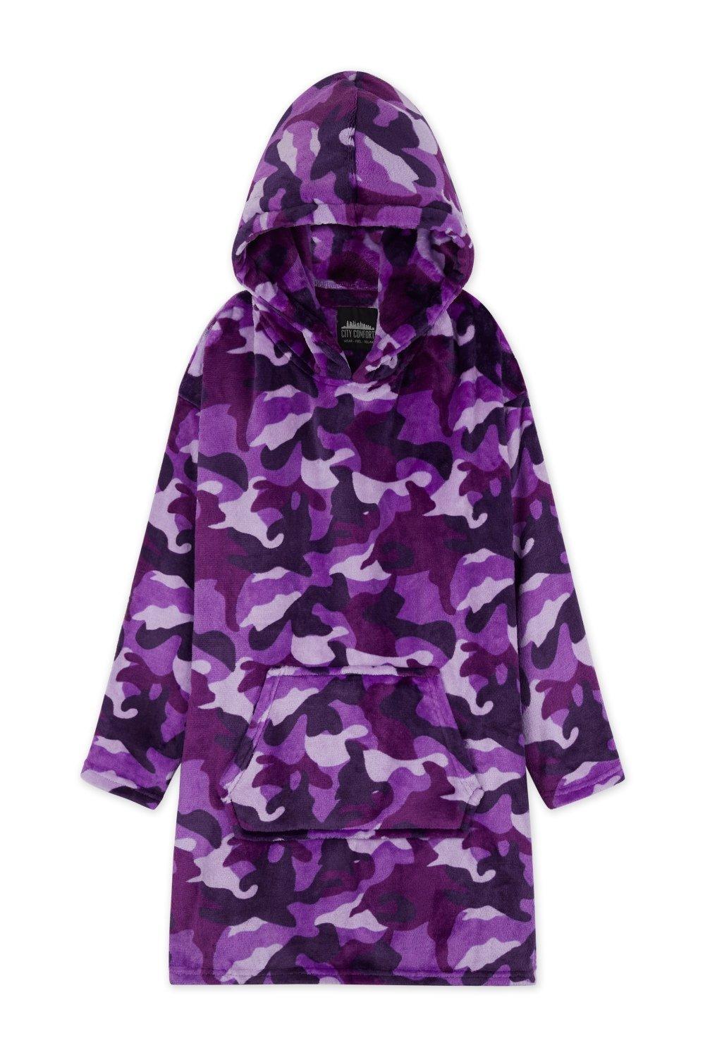 цена Одеяло с капюшоном оверсайз CityComfort, фиолетовый