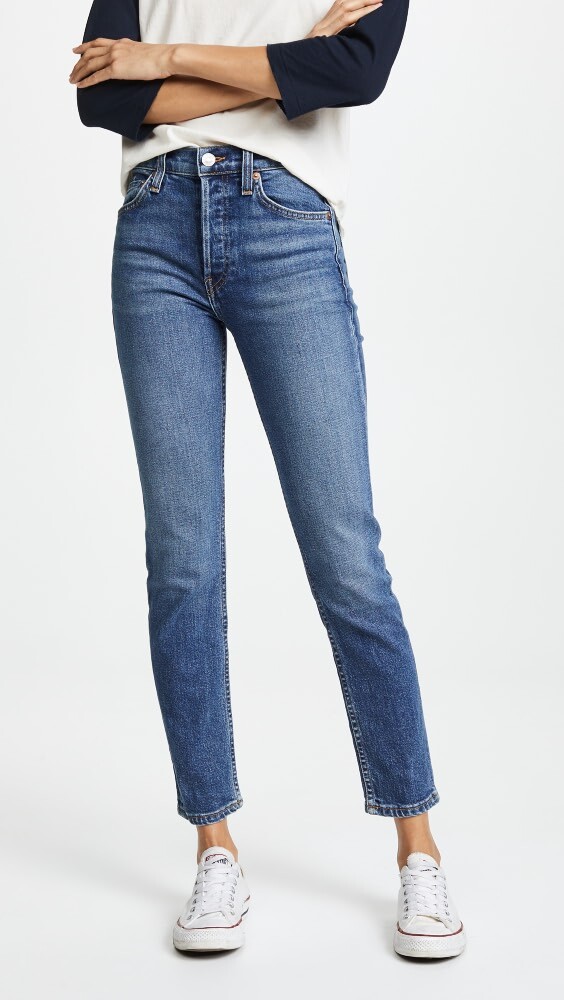 

Джинсы RE/DONE High Rise Comfort Stretch Ankle Crop