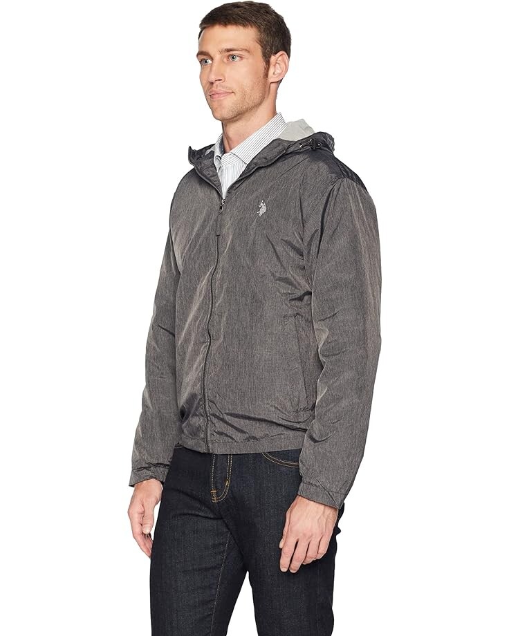 

Ветровка U.S. POLO ASSN. Heather Hooded Windbreaker, цвет Black Heather