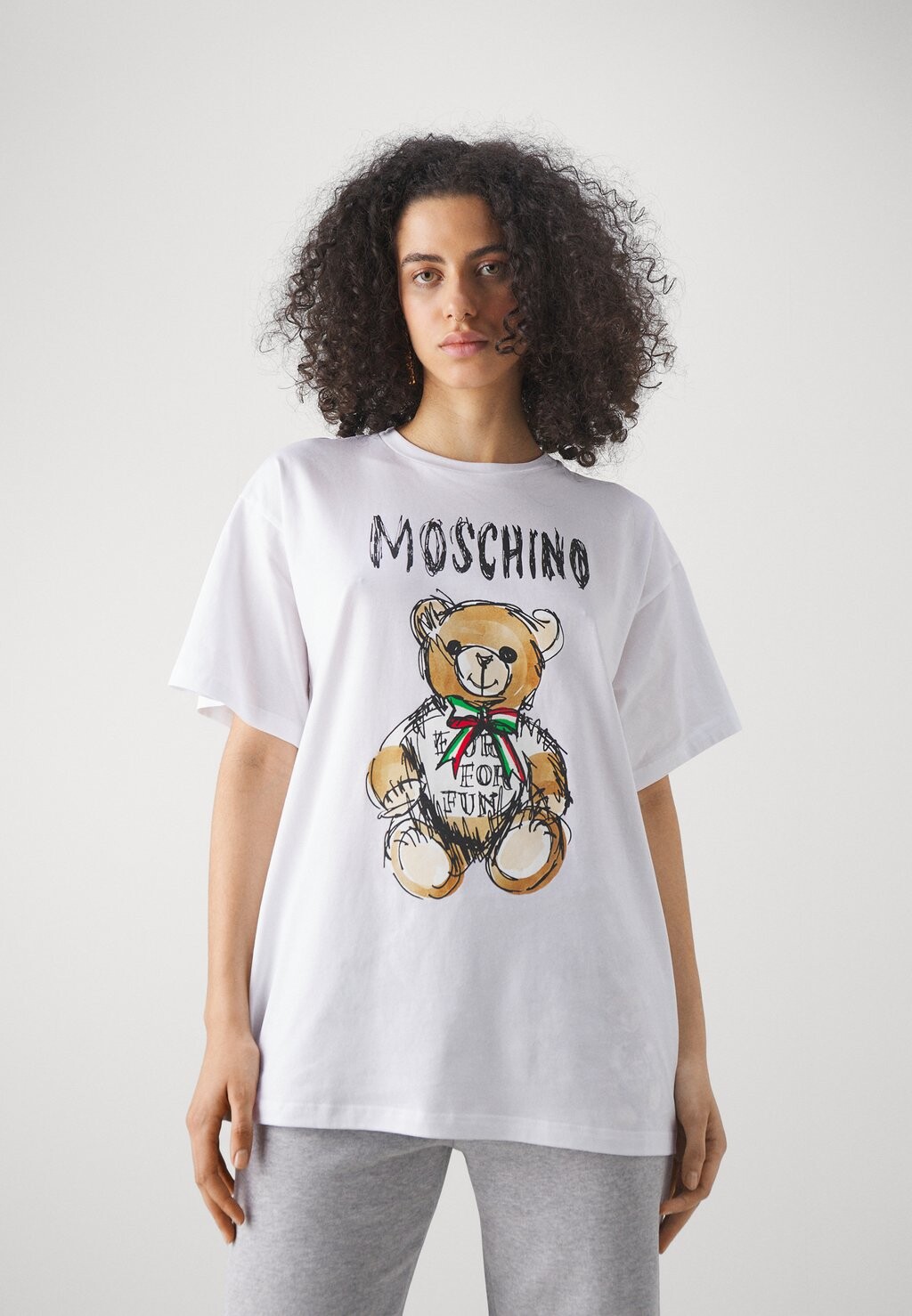 

Футболка с принтом MOSCHINO, фантазийно-белая, Белый