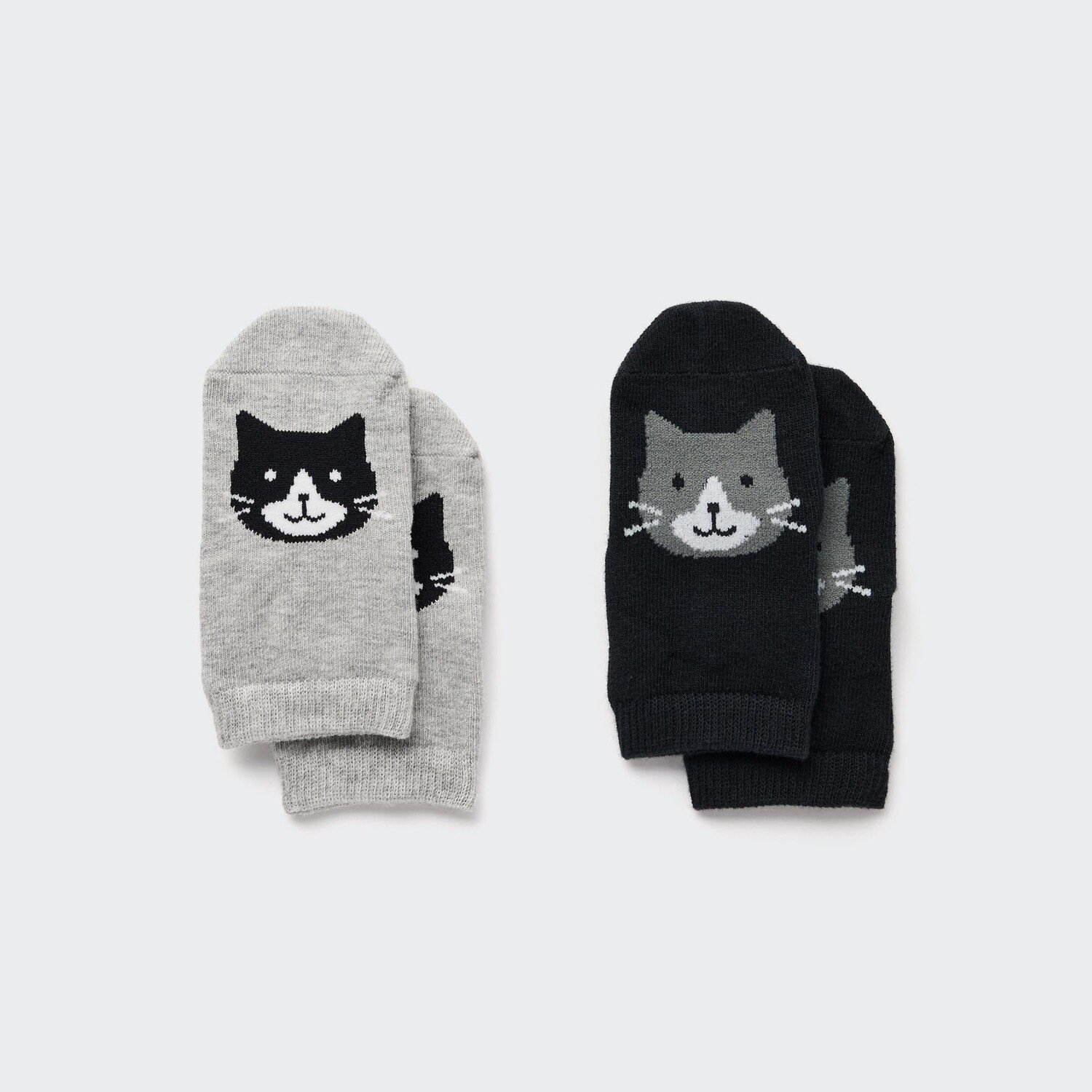 

Детские нескользящие носки (две пары) Uniqlo, серый