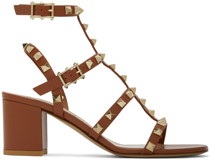 

Коричневые босоножки на каблуке Rockstud Valentino Garavani