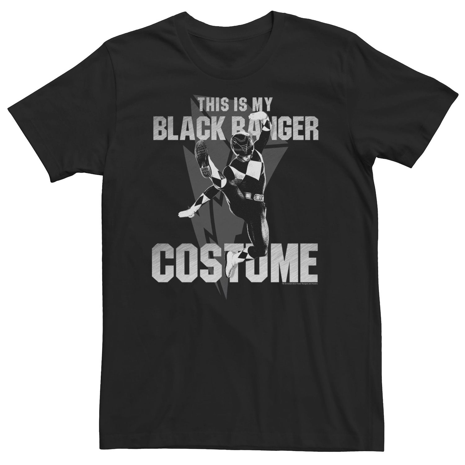 Мужская футболка Power Rangers Black Ranger на Хэллоуин Licensed Character