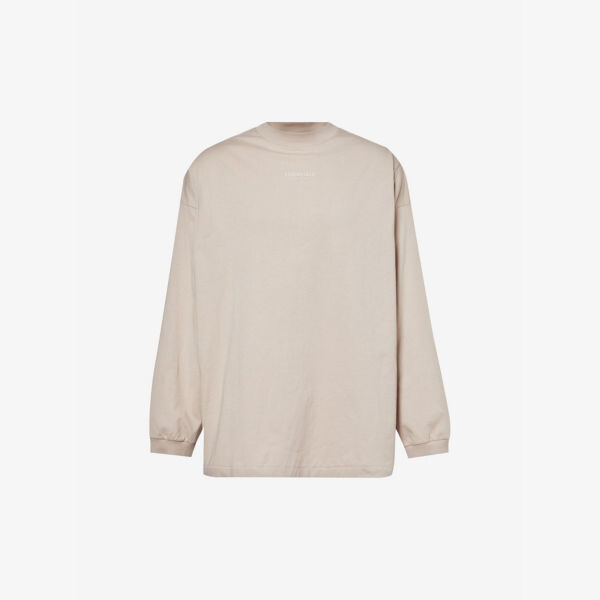 

Футболка essentials с длинными рукавами и логотипом из хлопкового джерси Fear Of God Essentials, серебряный