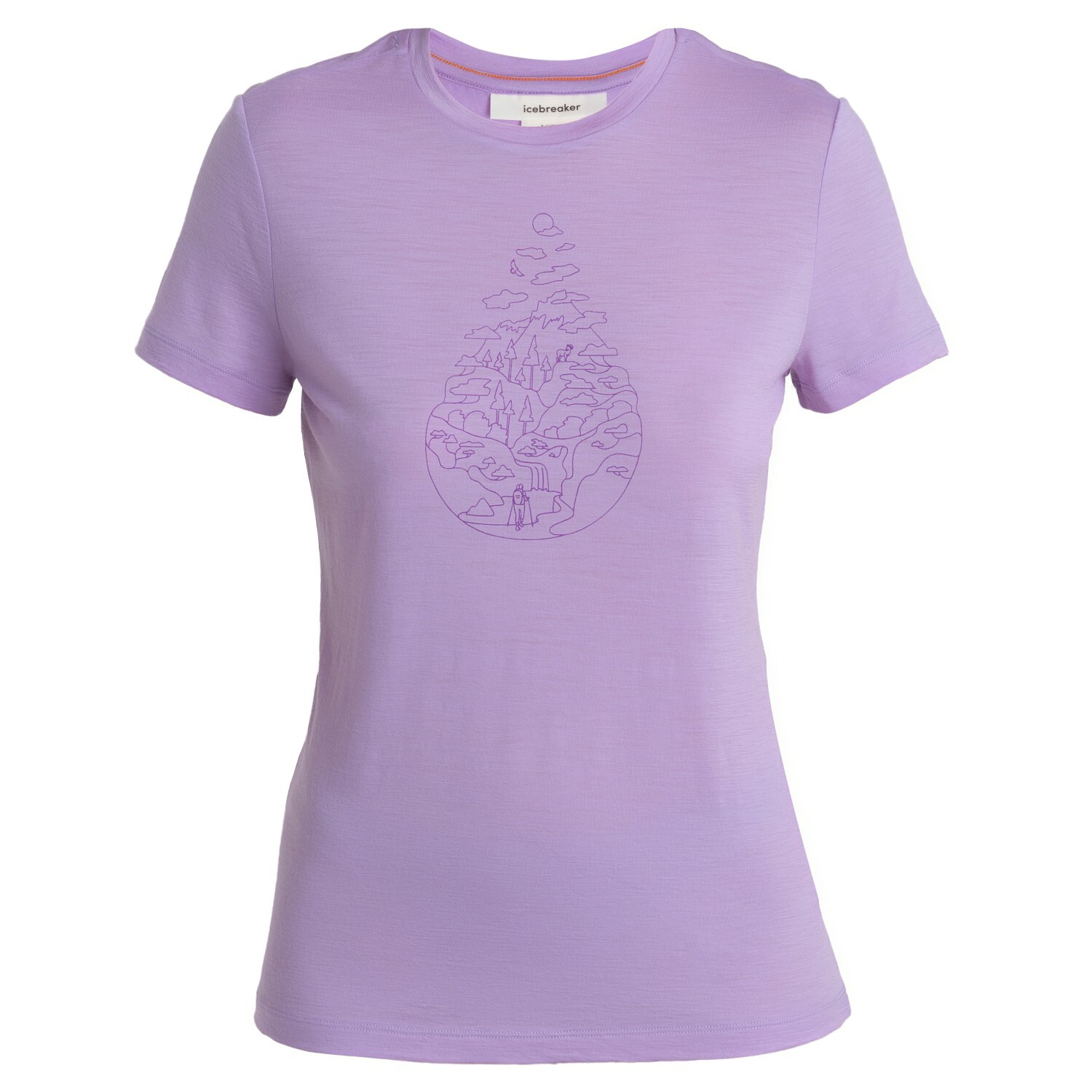 

Рубашка из мериноса Icebreaker Women's Merino 150 Tech Lite III S/S Hike Path, цвет Purple Gaze