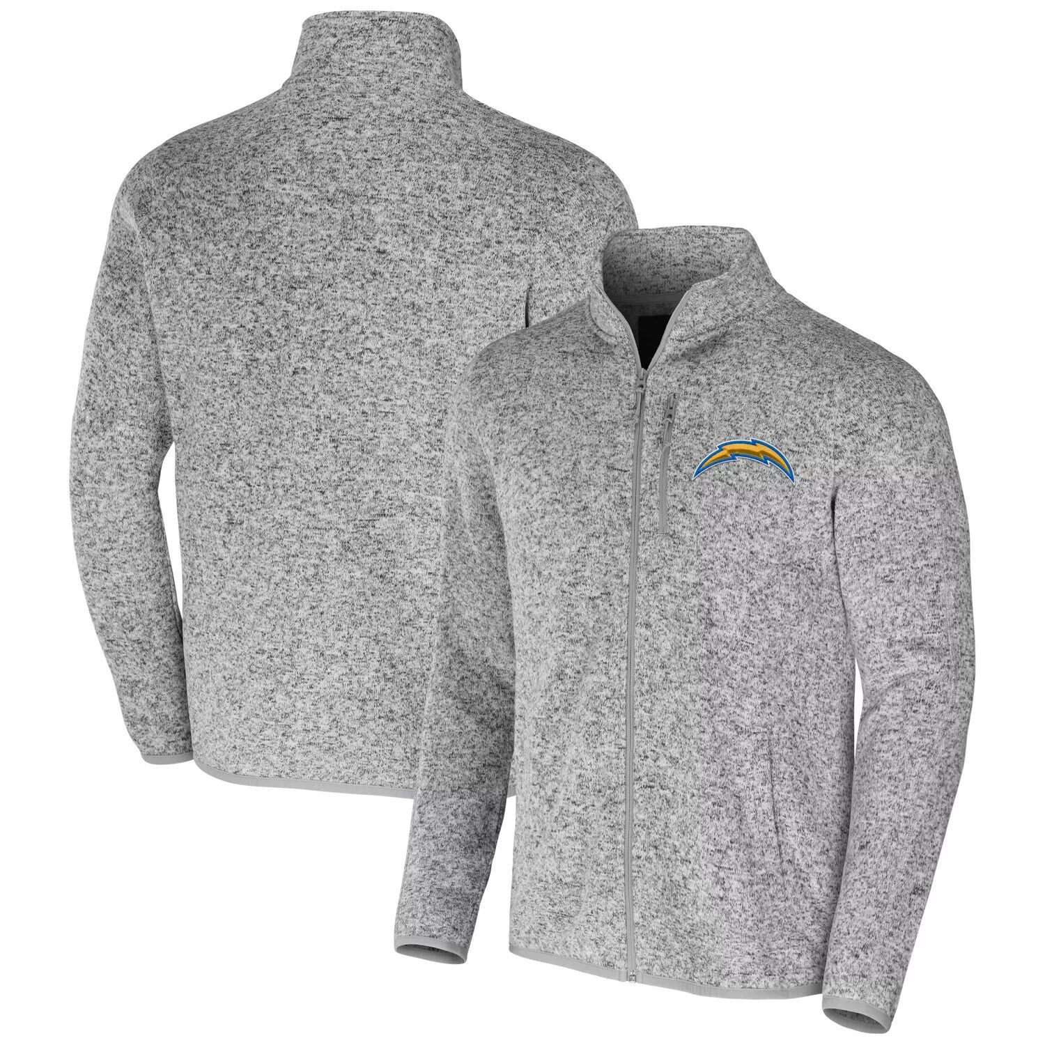 

Мужская коллекция NFL x Darius Rucker от Fanatics Heather Grey Los Angeles Chargers флисовая куртка с молнией во всю длину