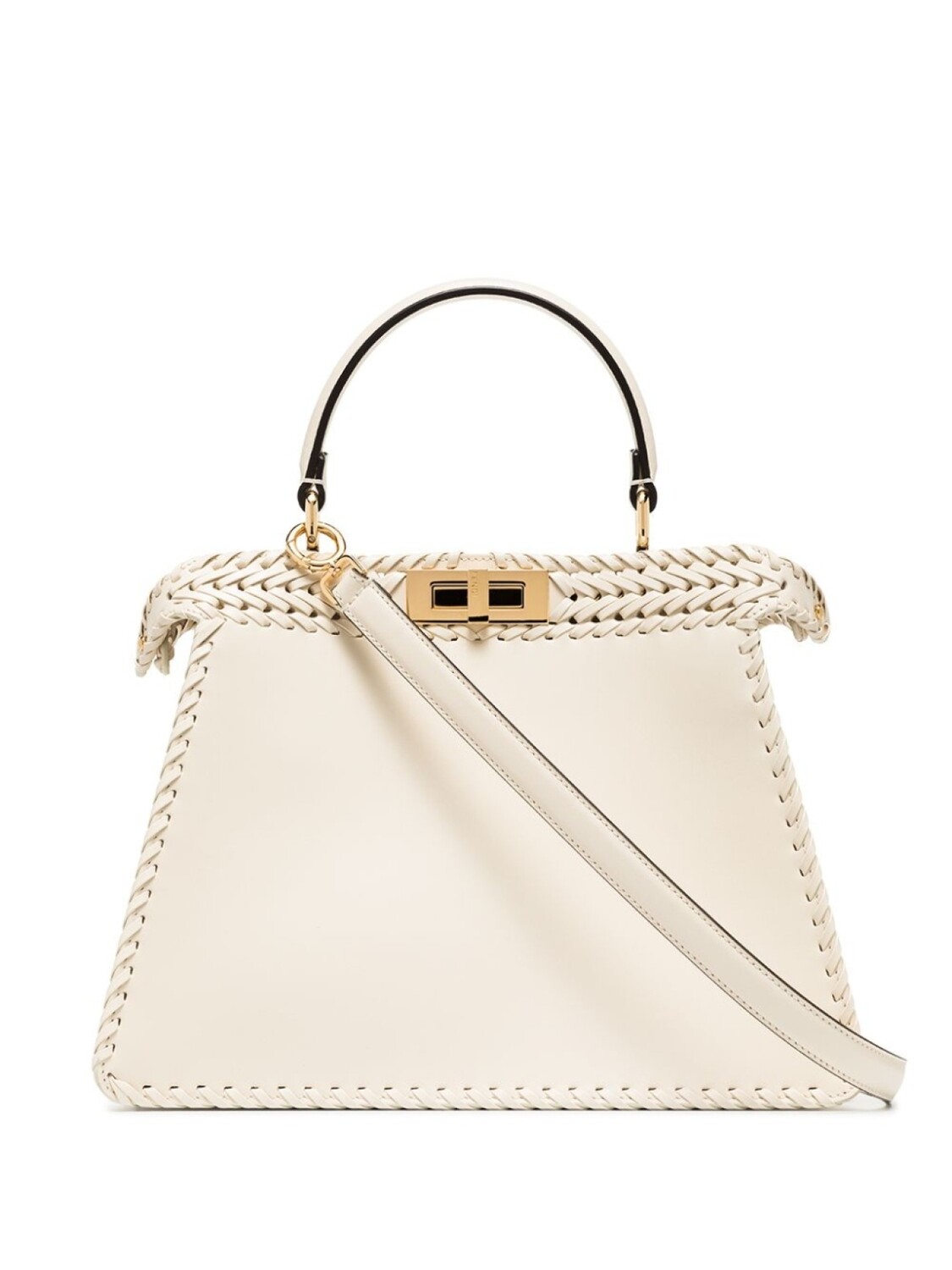 

FENDI плетеная сумка-тоут Peekaboo, белый
