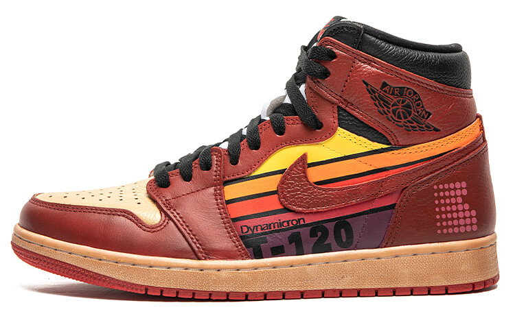 

Кроссовки Air Jordan 1 Vintage Basketball Shoes Unisex High-Top Solid Red