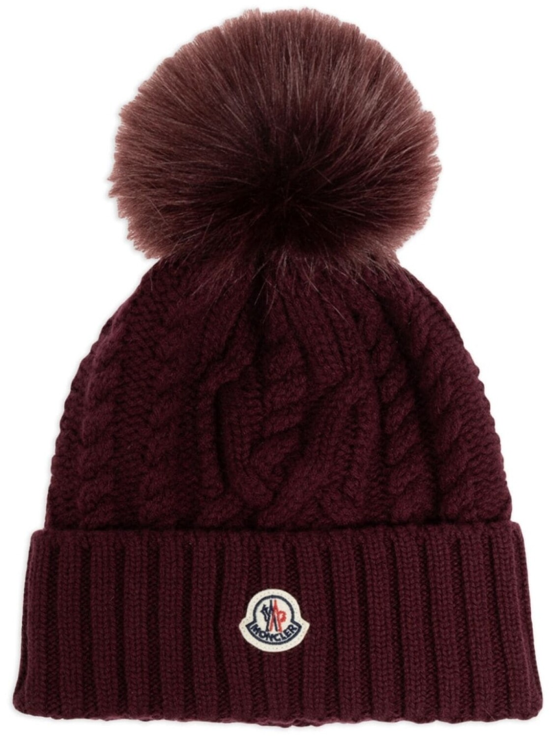 

Moncler шапка-бини с косой вязкой, красный