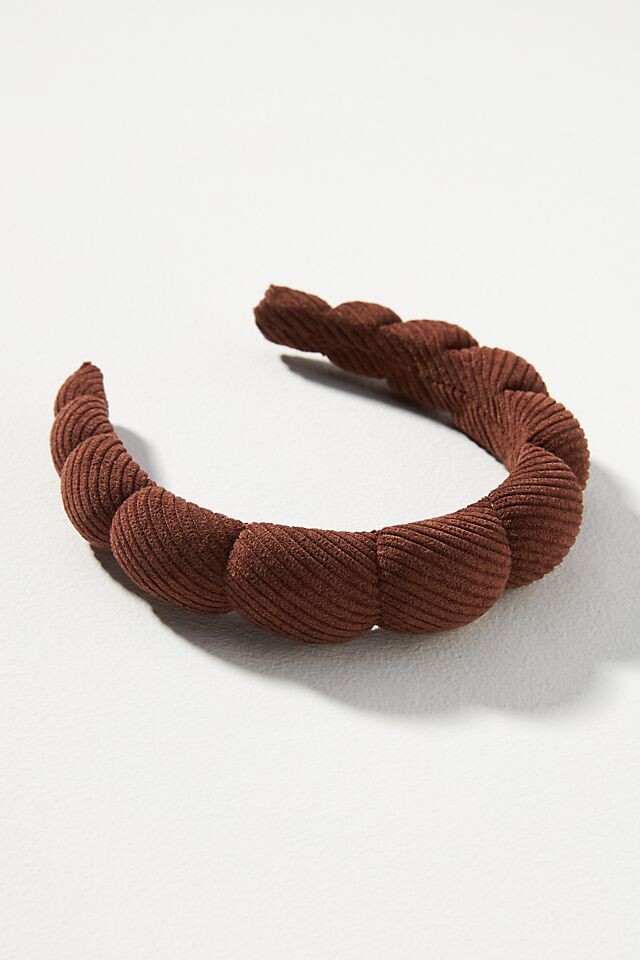 

Повязка на голову Anthropologie Corduroy Bubble вельветовая, коричневый