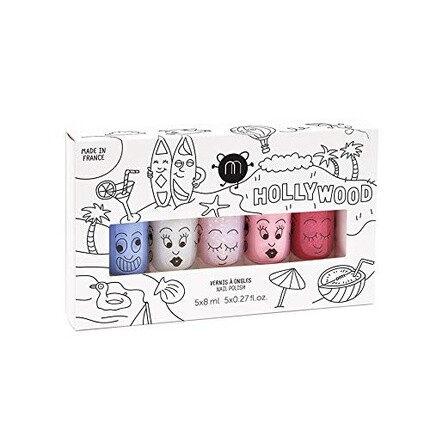 

Натуральный детский лак для ногтей Nailmatic на водной основе, быстросохнущий «Голливуд», набор из 5 штук по 0,27 фл. унция