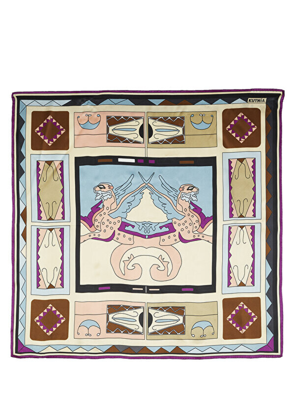 

Zeugma кремовый шелковый шарф 90x90 см Kutnia
