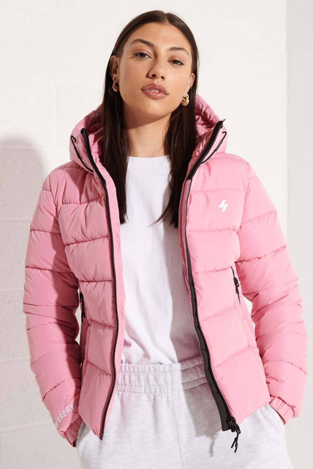 

Утепленная куртка с капюшоном Spirit Sports Superdry, розовый