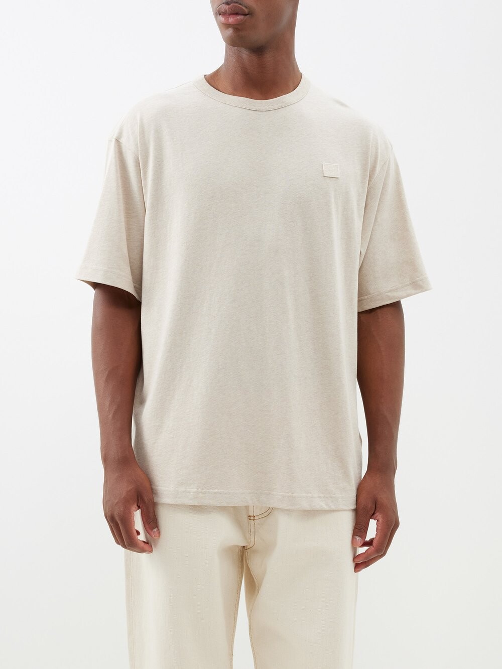 

Футболка exford из хлопкового джерси с нашивкой на лице Acne Studios, бежевый