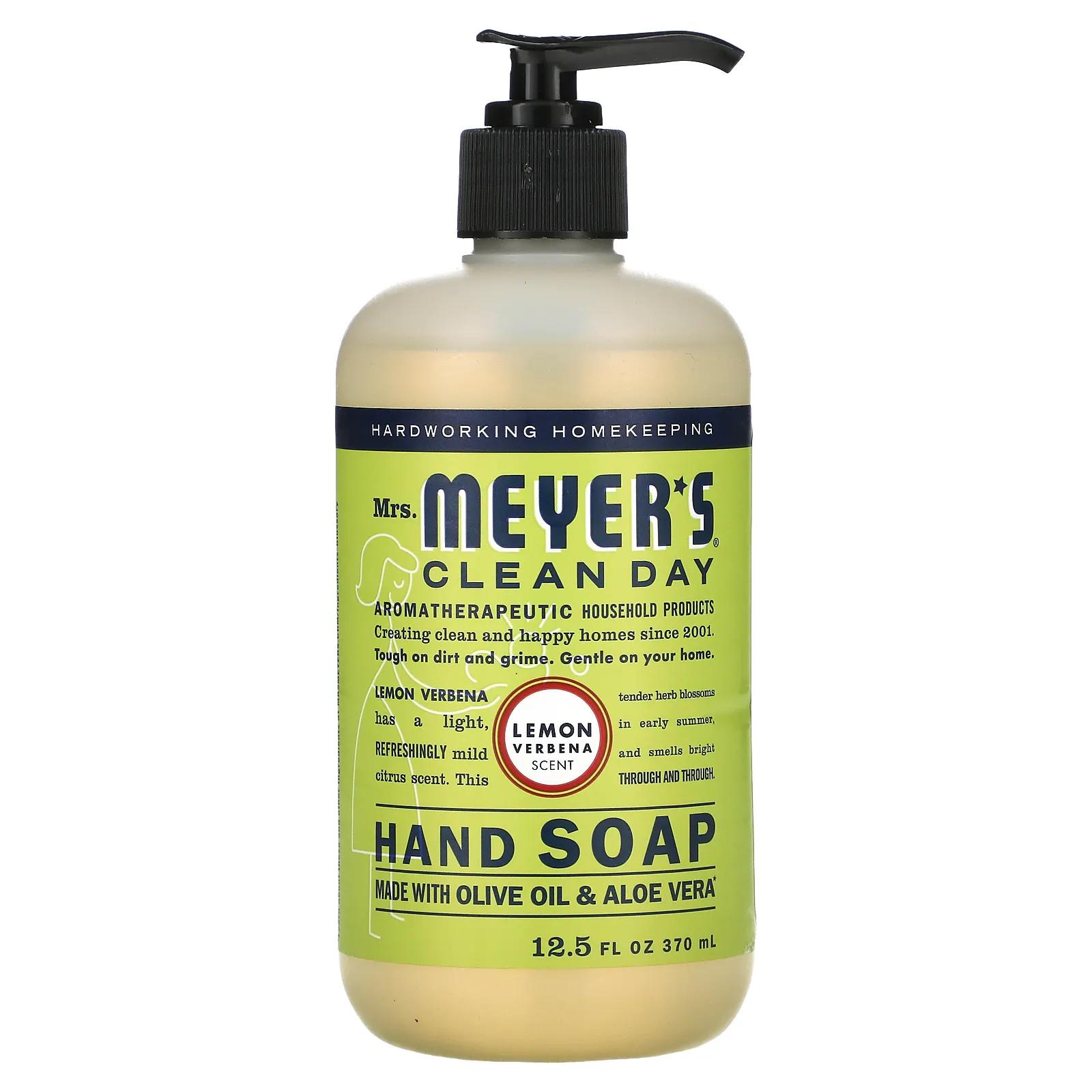 Mrs. Meyers Clean Day Hand Soap Lemon Verbena Scent 12.5 fl oz (370 ml) mrs meyers clean day ароматическая соевая свеча аромат лимонной вербены 204 г 7 2 унции