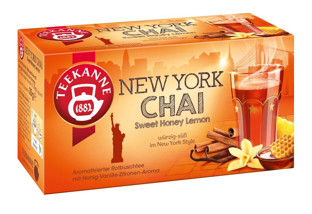 

Заварочный чайник New York Chai Sweet Honey Lemon пряно-сладкий 20 пакетиков 35г Teekanne