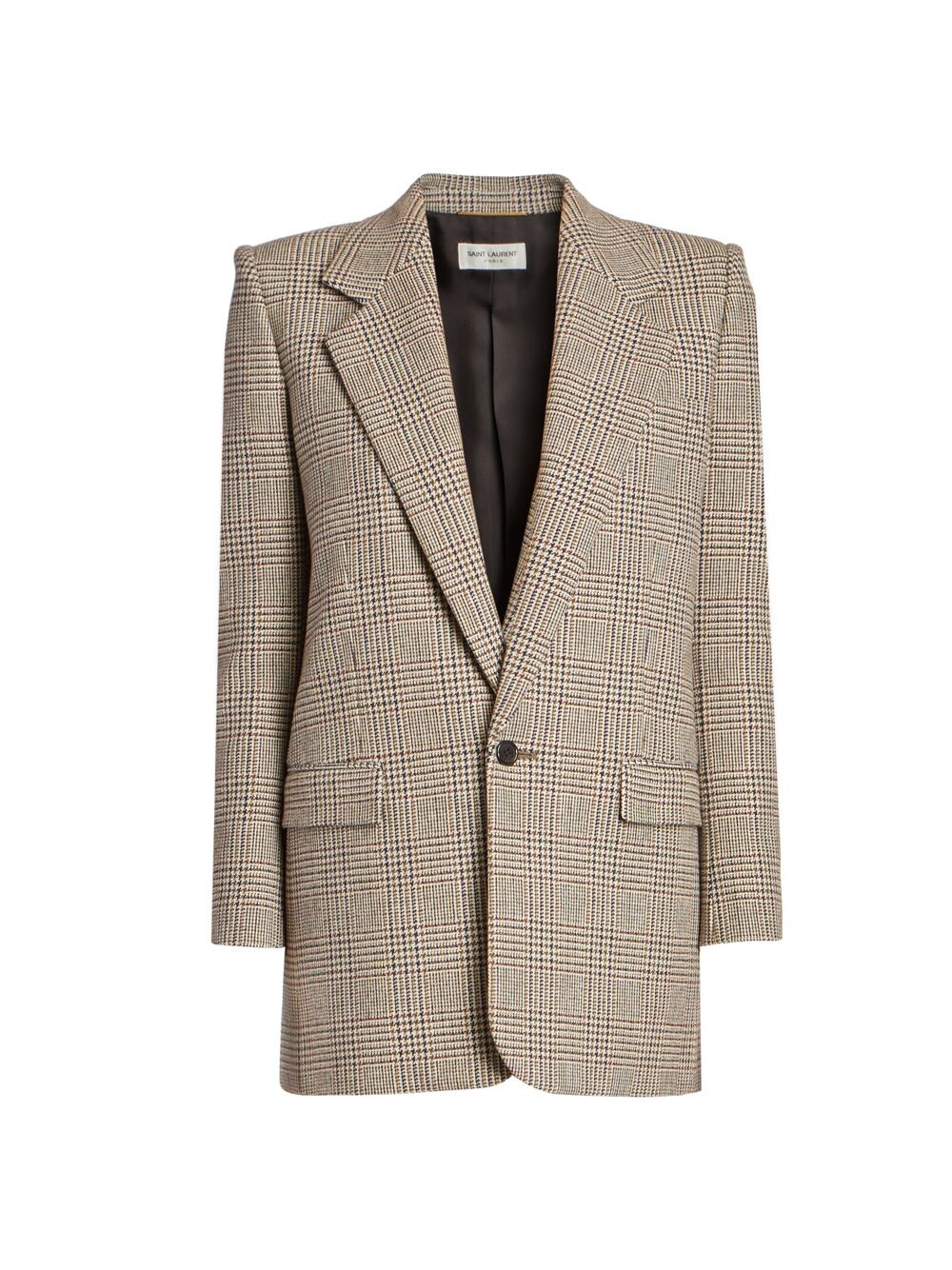 

Однобортный жакет из шерсти Saint Laurent, хаки