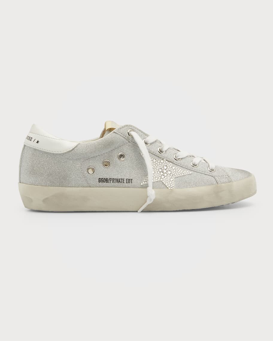 

Низкие кроссовки Superstar с блестящими кристаллами Golden Goose
