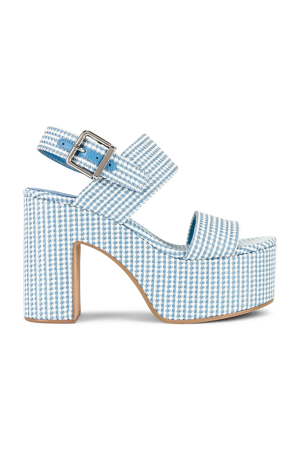 

Сандалии Jeffrey Campbell Mood Platform, цвет Blue White Houndstooth