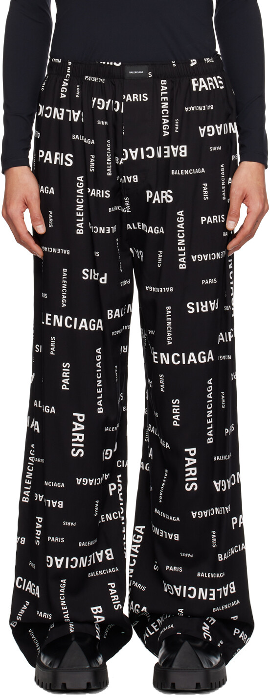 

Черные пижамные брюки Balenciaga Scribble