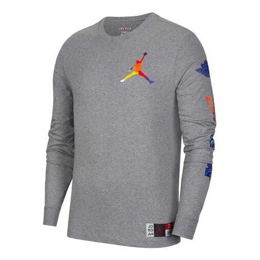 Толстовка Air Jordan Long Sleeve Round Neck Men Grey, серый in my head my cat always play drums women fu 2021 popular men men round neck long sleeve cotton normal harajuku shirts