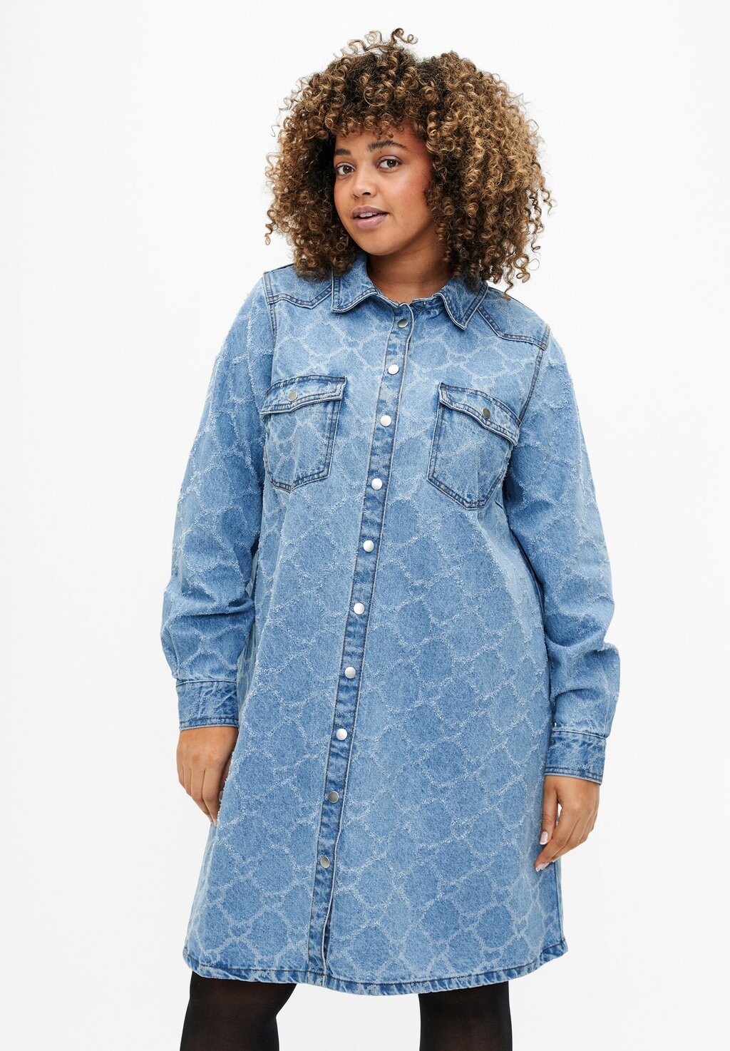 

Джинсовое платье IN DESTROYED-MUSTER Zizzi, цвет blue denim