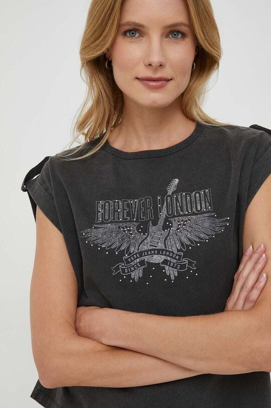

Хлопковая футболка Pepe Jeans, серый
