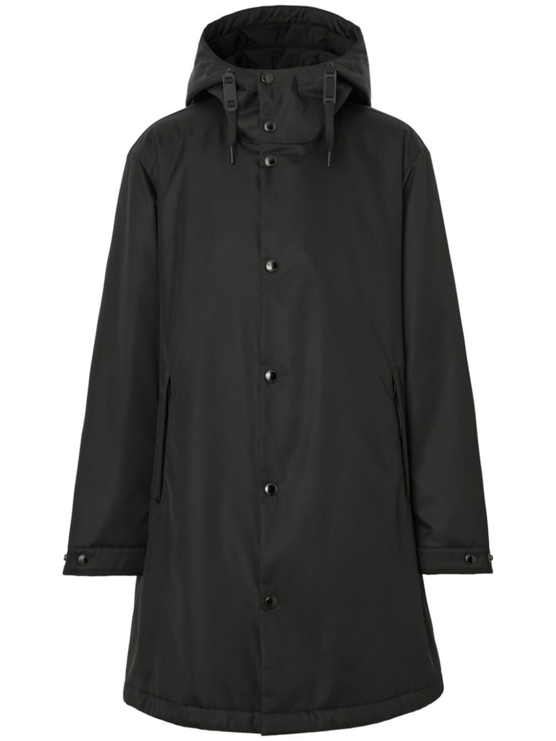 

Burberry парка с капюшоном и логотипом, черный
