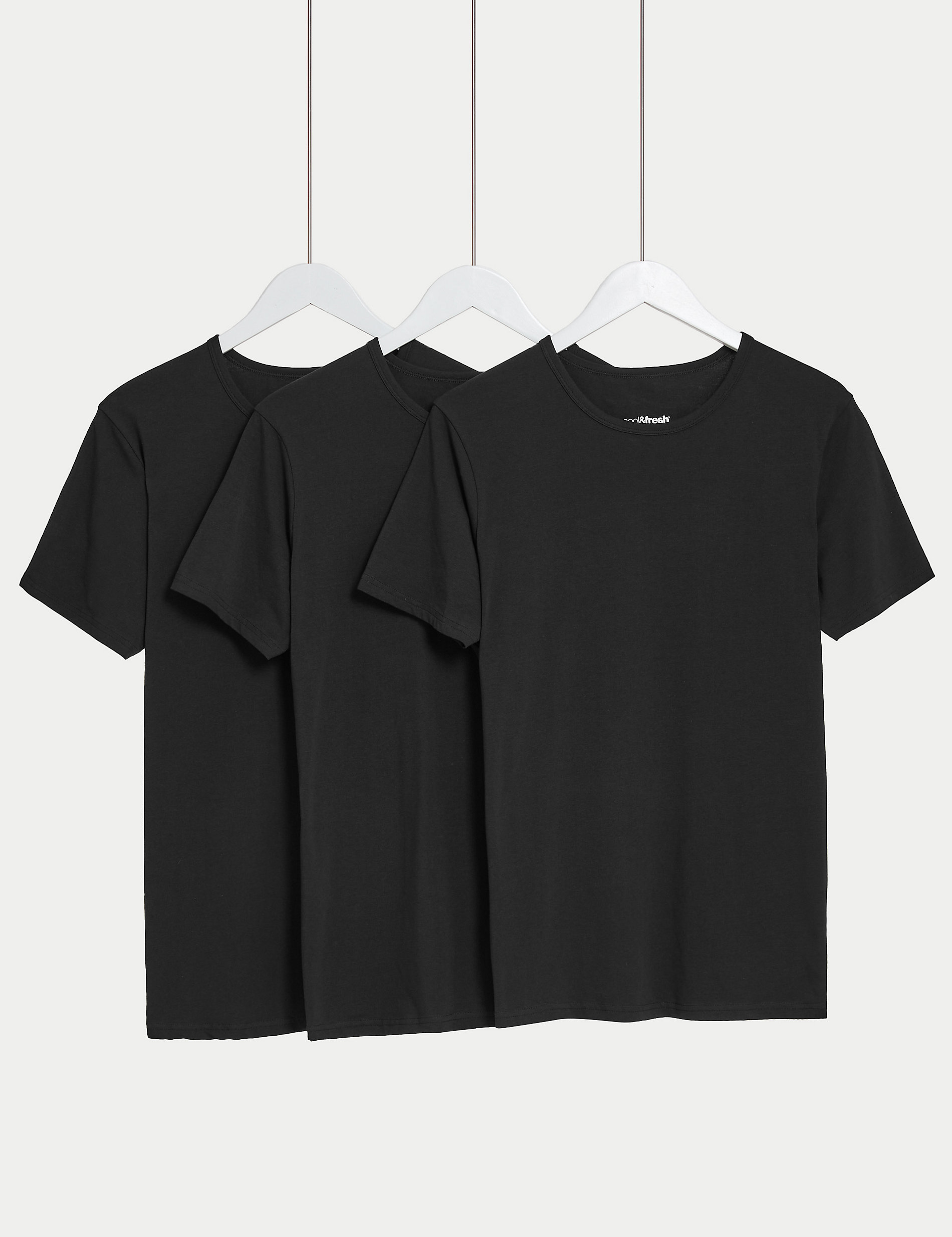 3 шт., жилеты-футболки Cool & Fresh Marks & Spencer, черный