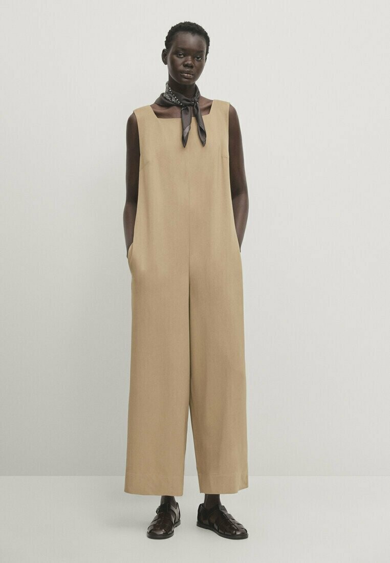 

Комбинезон STRAPPY WITH SQUARE CUT NECKLINE Massimo Dutti, коричневый