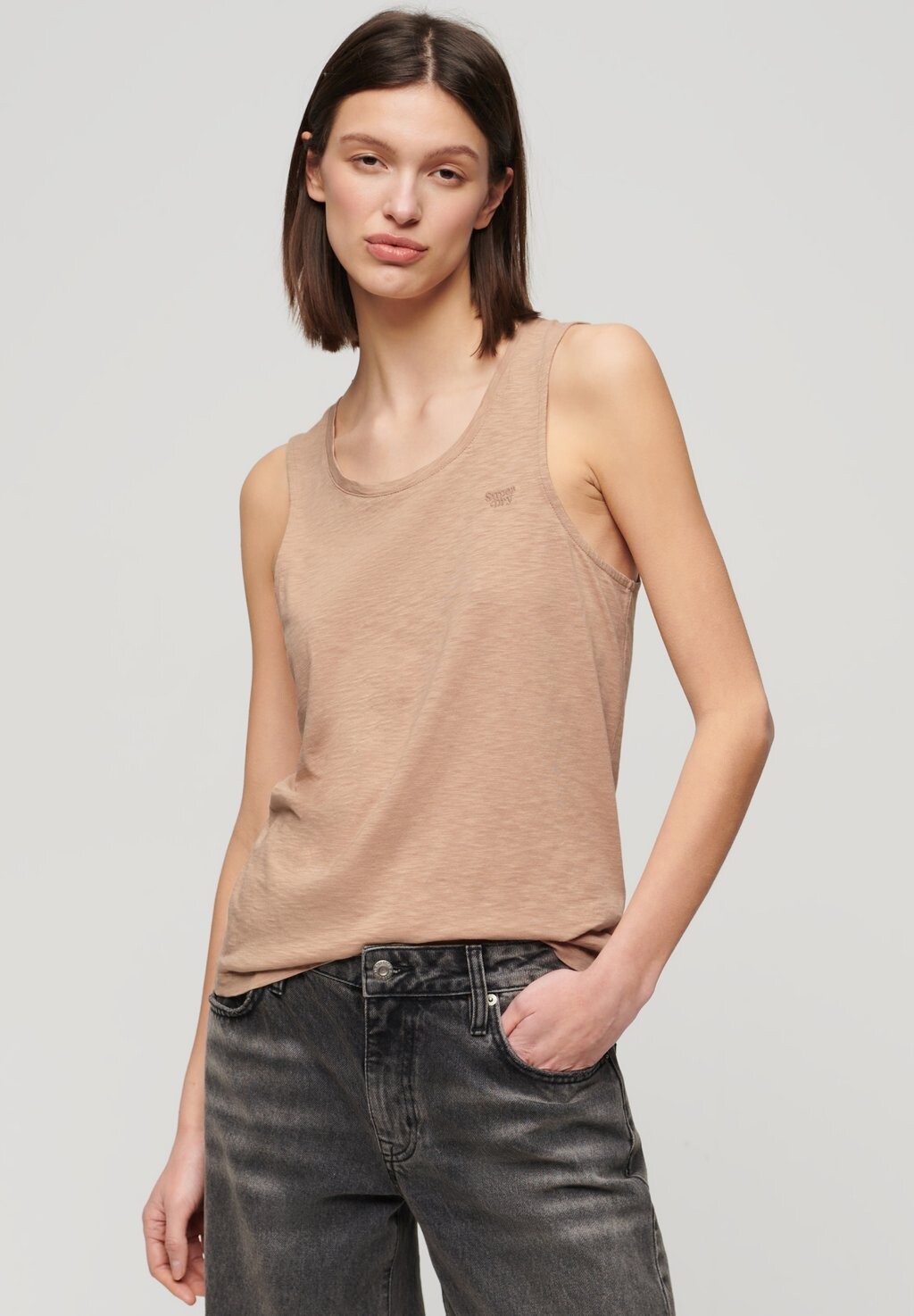 

Топ SCOOP NECK TANK Superdry, бежевый