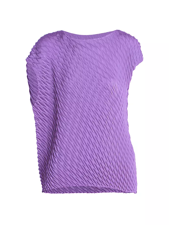 

Топ с короткими рукавами и складками Gleam Issey Miyake, фиолетовый