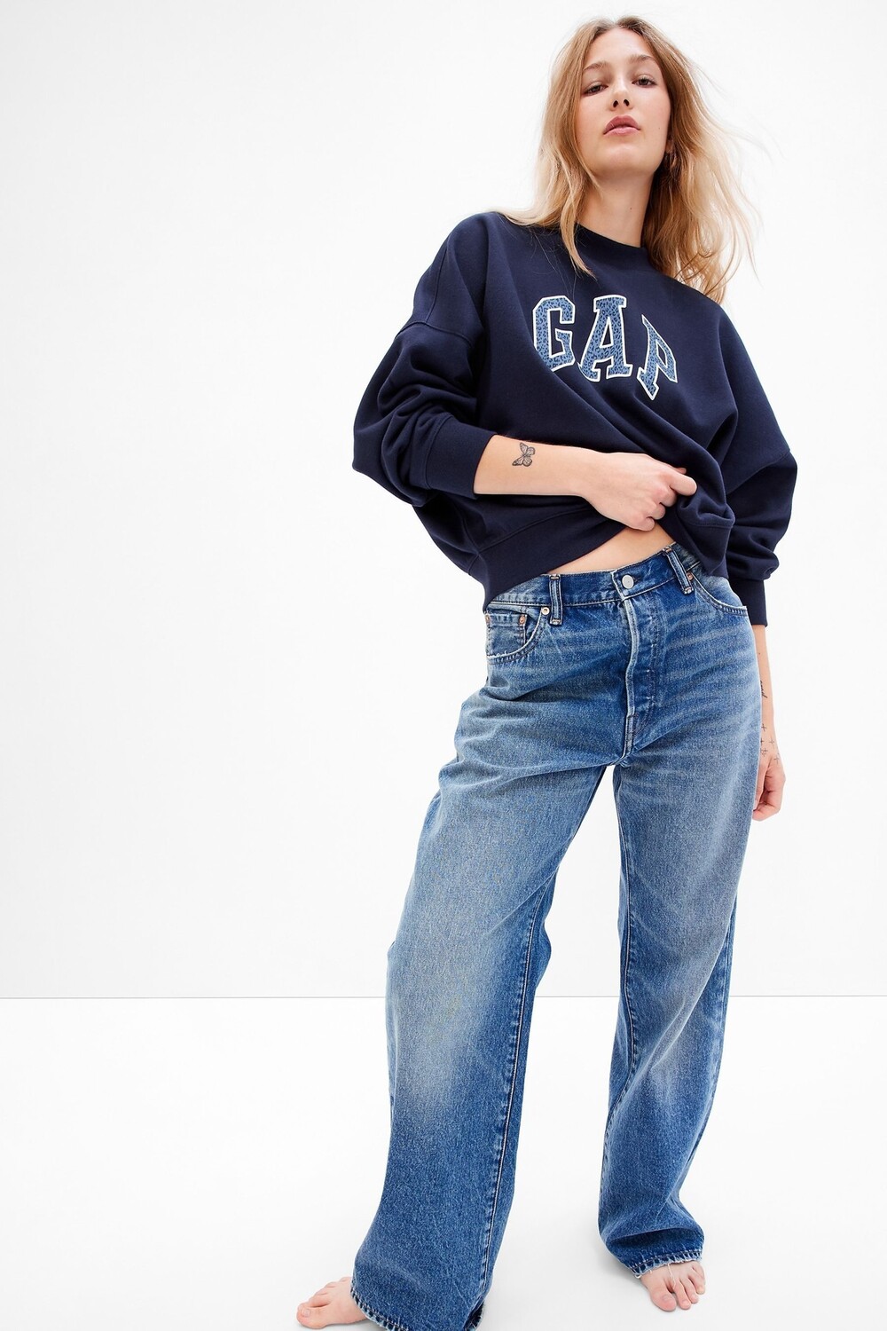 

Толстовка с круглым вырезом и логотипом Gap, синий