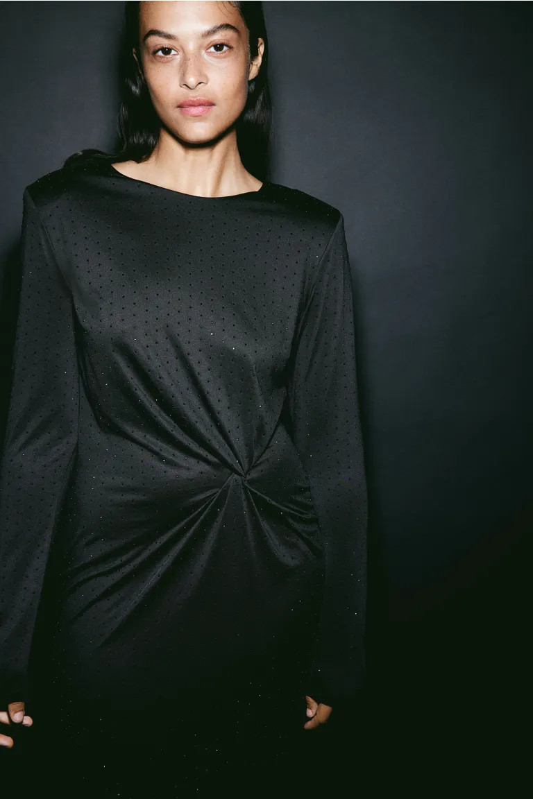 

Платье из джерси с завязками H&M, черный